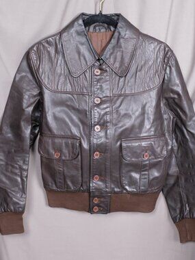Vintage 70's European Leather Jacket - Seal Brown Small